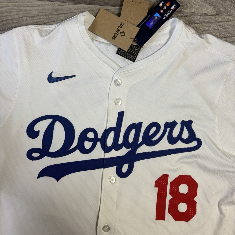 Nike Dodgers Yoshinobu Yamamoto #18 Elite Authentic Jersey Mens 44 Authentic NWT